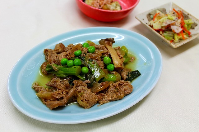 牛肉と菜の花炒め