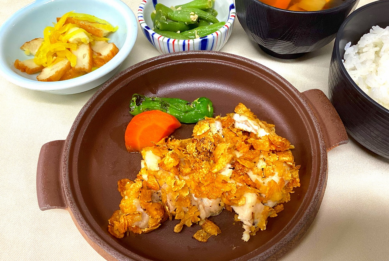 鶏肉のコーンフレーク焼き