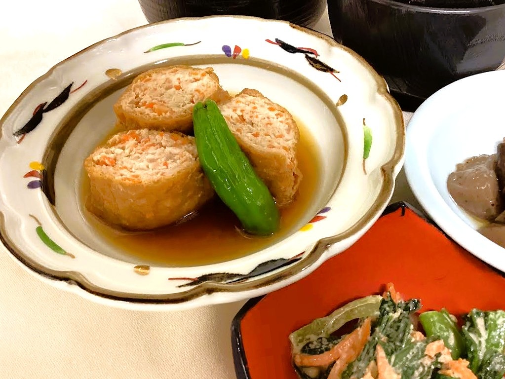 鶏挽肉のいなり風