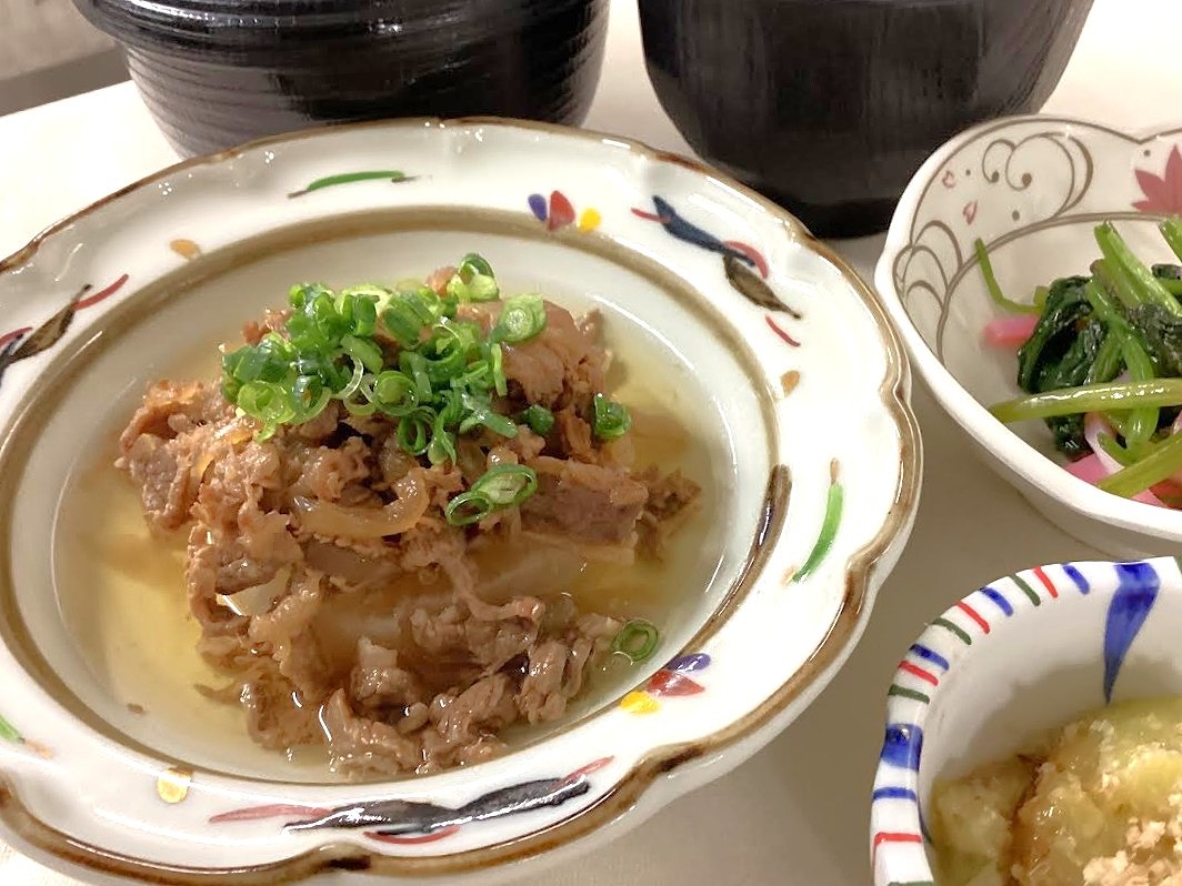 甘辛牛肉と大根の出汁かけ