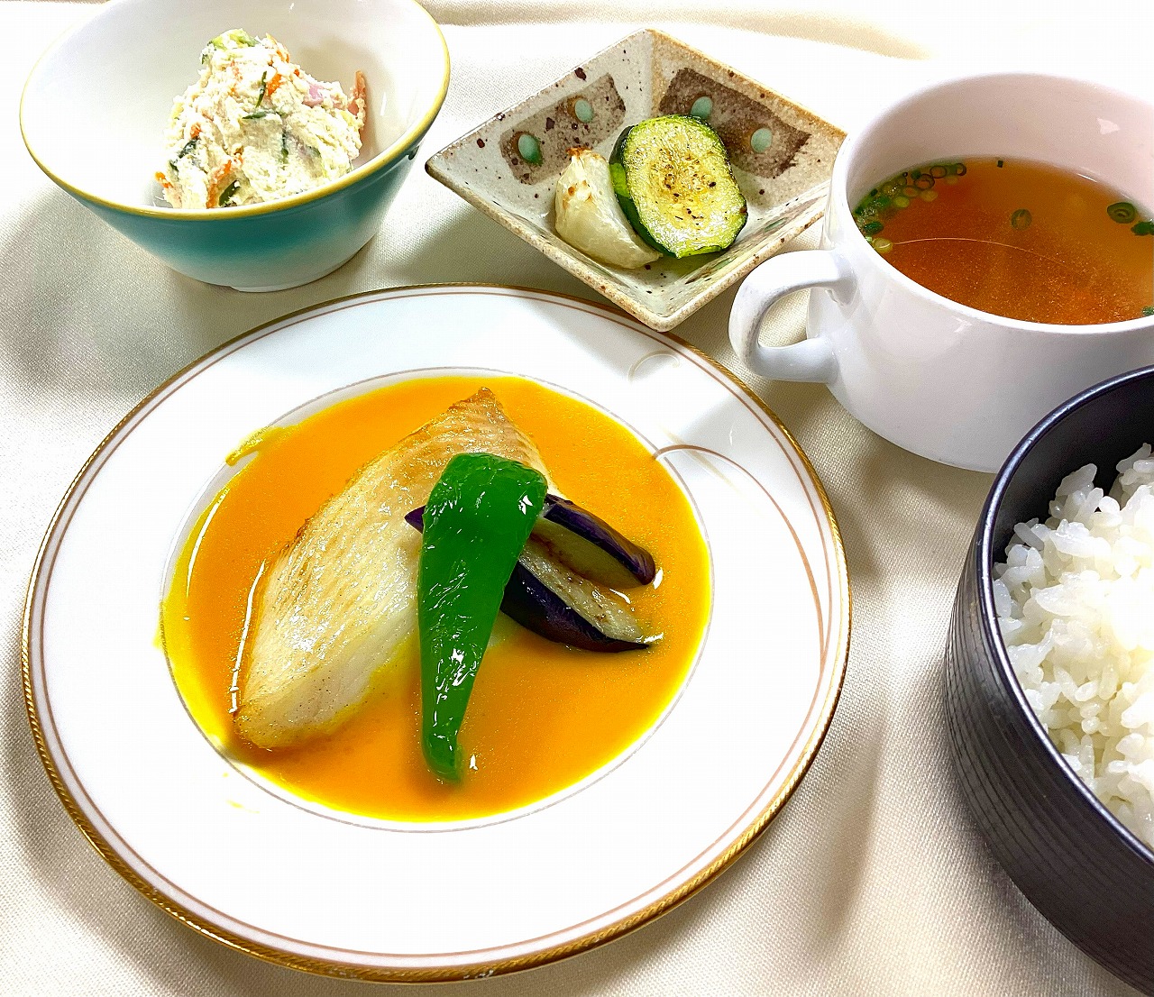 カレイのパンプキンソース