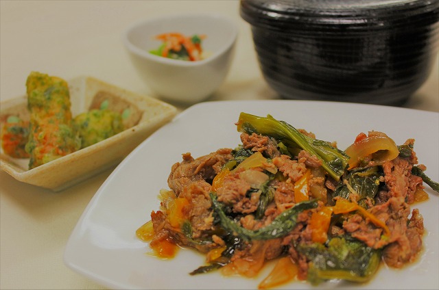 牛肉と菜花の炒め物