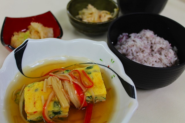 千草焼きの蟹あんかけ