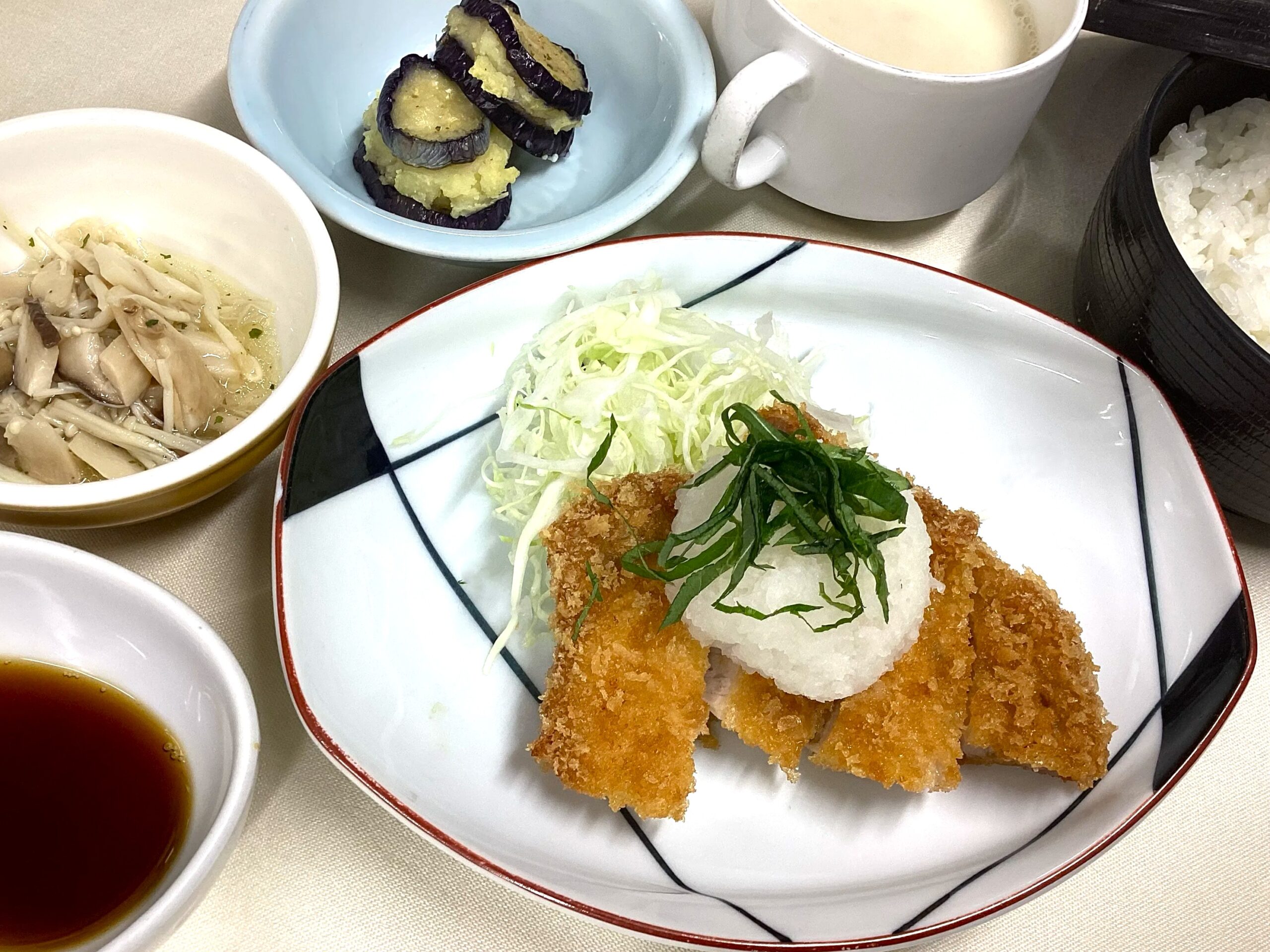 「とんかつのおろしポン酢添え」