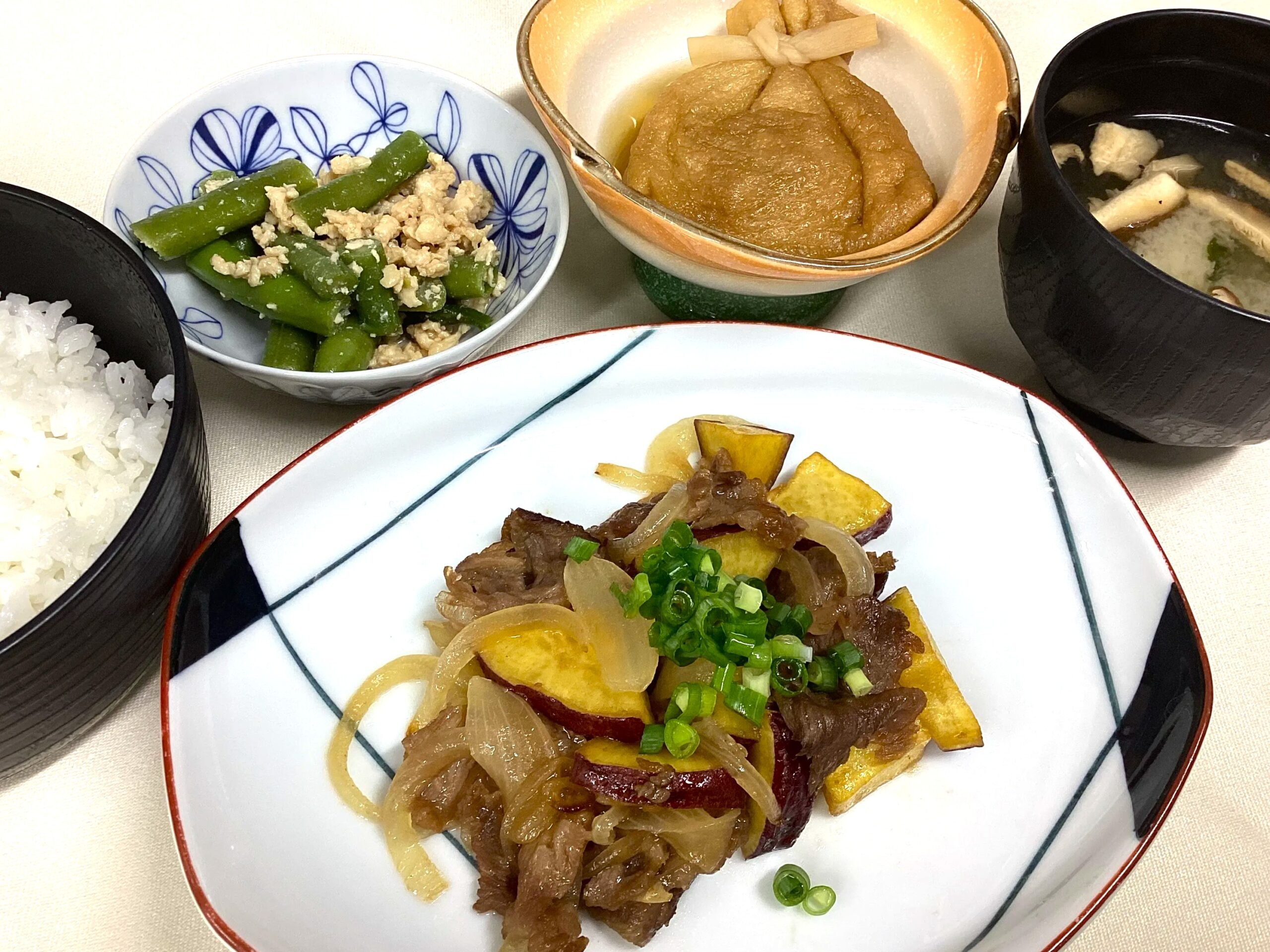 牛肉とさつま芋の甘辛炒め