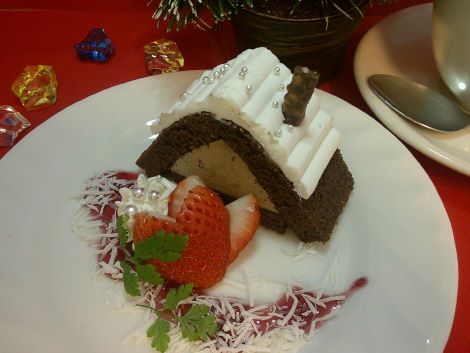 フェアおやつ　メゾンドノエル　チョコレートケーキ～クリスマスの家～