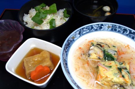 鯛めし＆千草焼きの蟹あんかけ