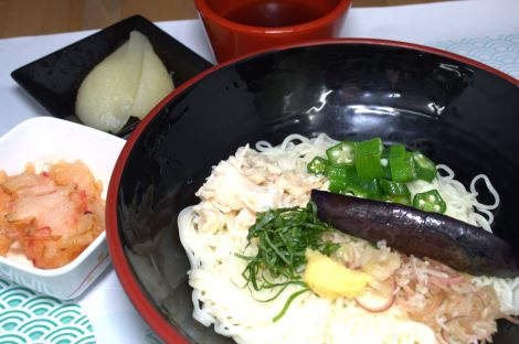 茄子と大葉のさっぱりそうめん