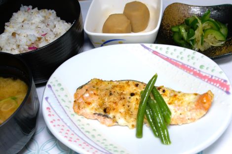 鮭のタルタルパン粉焼き